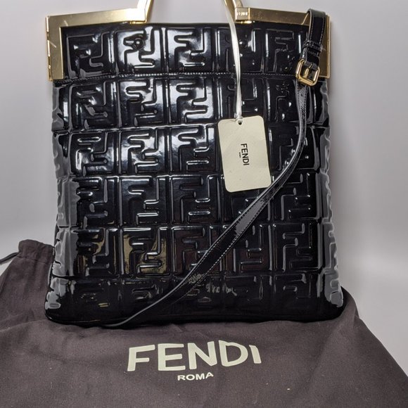 SOLD FENDI Vernice Embossed 1974  Shopping Tote - Picture 6 of 7